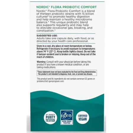 Пробиотики, 15 млрд КОЕ, Nordic Flora Probiotic, Comfort, Nordic Naturals, 30 капсул: цены и характеристики