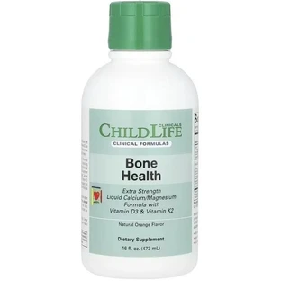 Кальций и магний с витаминами D3 и K2, вкус апельсина, Liquid Calcium/Magnesium Formula with Vitamin D3 & Vitamin K2, ChildLife Clinicals, 473 мл