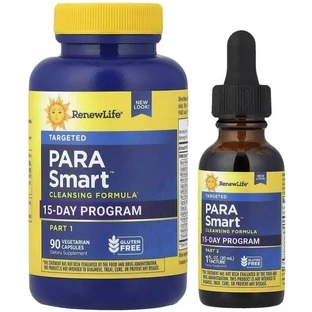 Очищающая формула, 15-дневная программа, ParaSmart Cleansing Formula, Renew Life, 90 вегетарианских капсул и капли
