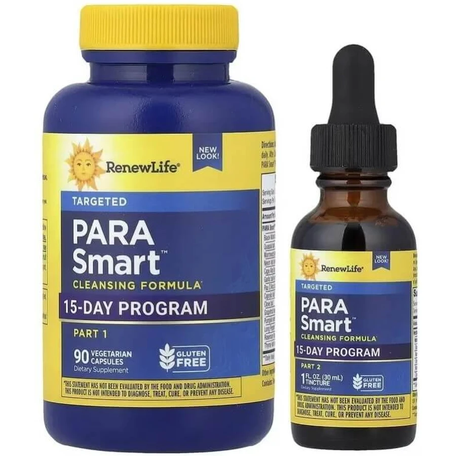 Очищающая формула, 15-дневная программа, ParaSmart Cleansing Formula, Renew Life, 90 вегетарианских капсул и капли: цены и характеристики