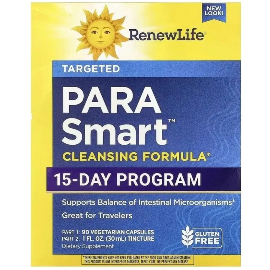 Очищающая формула, 15-дневная программа, ParaSmart Cleansing Formula, Renew Life, 90 вегетарианских капсул и капли: цены и характеристики
