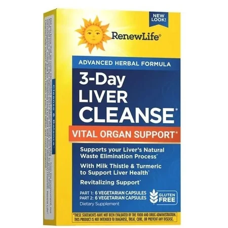 Очищення печінки, 3-денна програма, 3 Day Liver Cleanse, Renew Life, 12 вегетаріанських капсул: ціни та характеристики