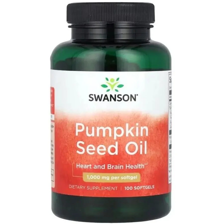 Масло семян тыквы 1000 мг Swanson Pumpkin Seed Oil, 100 гелевых капсул: цены и характеристики