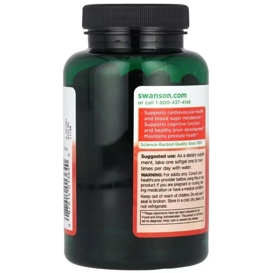 Масло семян тыквы 1000 мг Swanson Pumpkin Seed Oil, 100 гелевых капсул: цены и характеристики