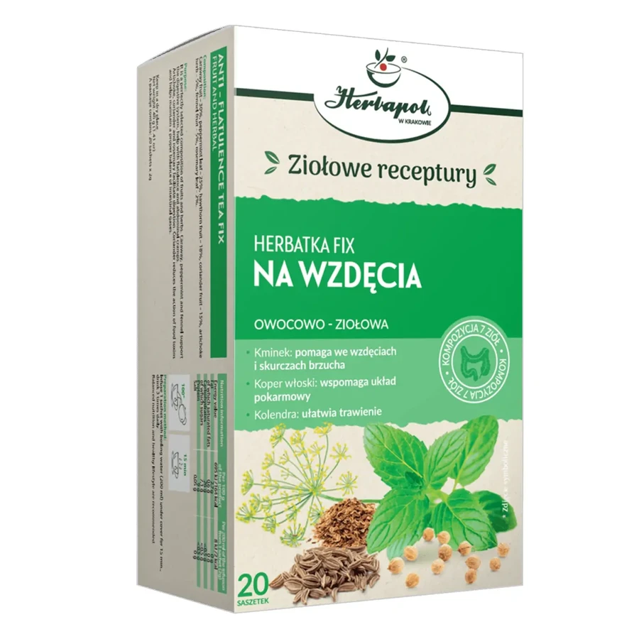 Herbapol Na Wzdęcia, фруктово-травяной фиксированный чай, 2 г x 20 пакетиков: цены и характеристики