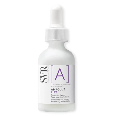 Набор SVR Ampoule A, лифтинг-сыворотка с ретинолом, 30 мл + Sun Secure Blur, мусс для загара, без отдушек, SPF 50+, 15 мл в подарок: цены и характеристики