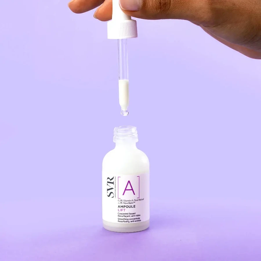 Набор SVR Ampoule A, лифтинг-сыворотка с ретинолом, 30 мл + Sun Secure Blur, мусс для загара, без отдушек, SPF 50+, 15 мл в подарок: цены и характеристики
