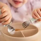 BabyOno, детские столовые приборы, нержавеющая сталь, бежевый, от 12 месяцев