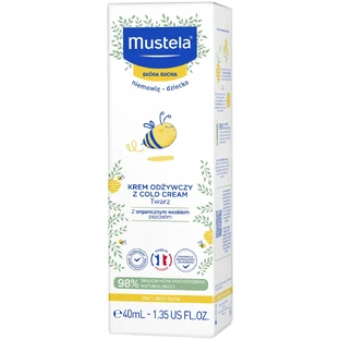 Mustela, живильний крем для обличчя, з холодним кремом та органічним бджолиним воском, від народження, для сухої шкіри, 40 мл ЗНИЩЕНА УПАКОВКА