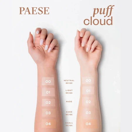 Набір Paese Puff Cloud, пудра для повік, 5,3 г + сатинова тональна основа для обличчя з ефектом розмиття, 03 Пісочно-бежевий, SPF 20, 37 мл: ціни та характеристики