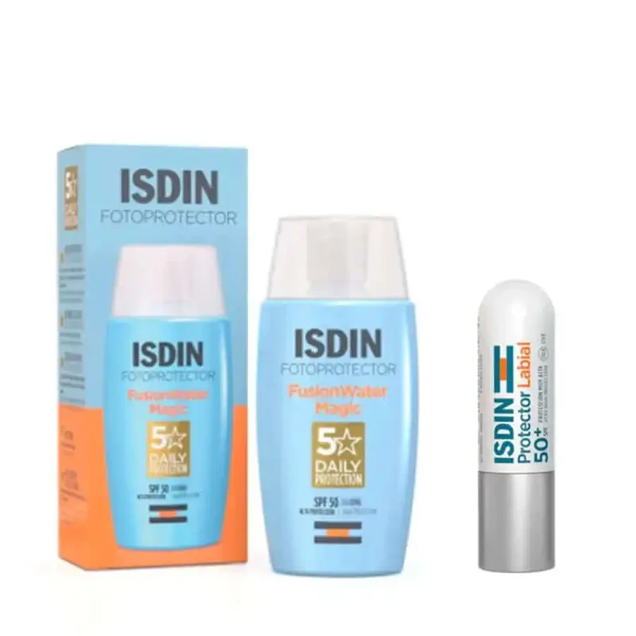 Isdin Fotoprotector Fusion Water Magic Spf 50+ Фотопротектор 50 мл + Isdin Lip Protector Spf50+ 4 Gr: цены и характеристики
