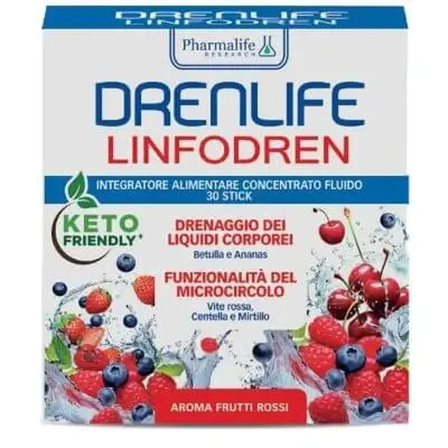 Дренлайф Лимфодренаж Pharmalife Drenlife Lymphodren жидкость со вкусом красных фруктов, стек 10 мл №30: цены и характеристики