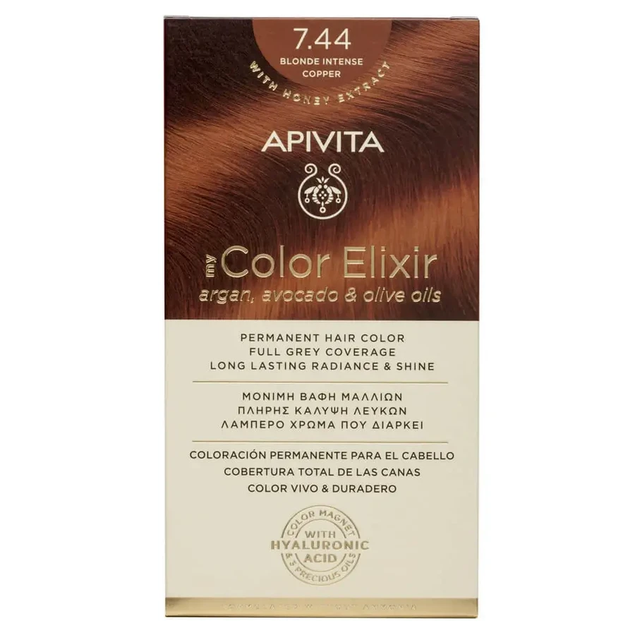 Apivita My Colour Elixir Перманентная краска для волос N7,44 Интенсивный бронзовый блондин: цены и характеристики