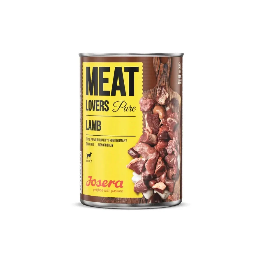 JOSERA Meat Lovers Pure, XS-XL, Ягненок, консервированный однобелковый беззерновой влажный корм для собак, (в соусе), 400г: цены и характеристики