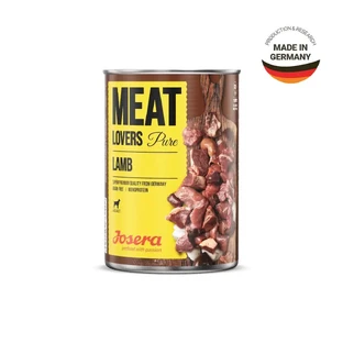 JOSERA Meat Lovers Pure, XS-XL, ягня, консерви однопротеїнові беззернові вологі корми для собак, (в соусі), бакс, 400г х 6шт