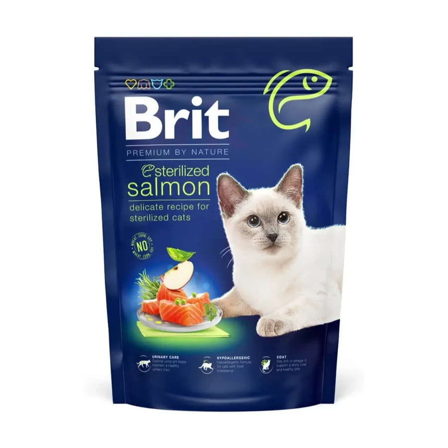 BRIT Premium by Nature Sterilised, лосось, сухой корм для стерилизованных кошек, 800 г: цены и характеристики