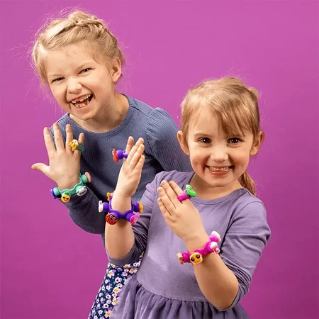 Браслет і каблучка з брелоками Pop-it Plip Charms, фіолетовий: ціни та характеристики