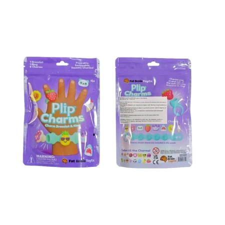 Браслет і каблучка з брелоками Pop-it Plip Charms, фіолетовий: ціни та характеристики