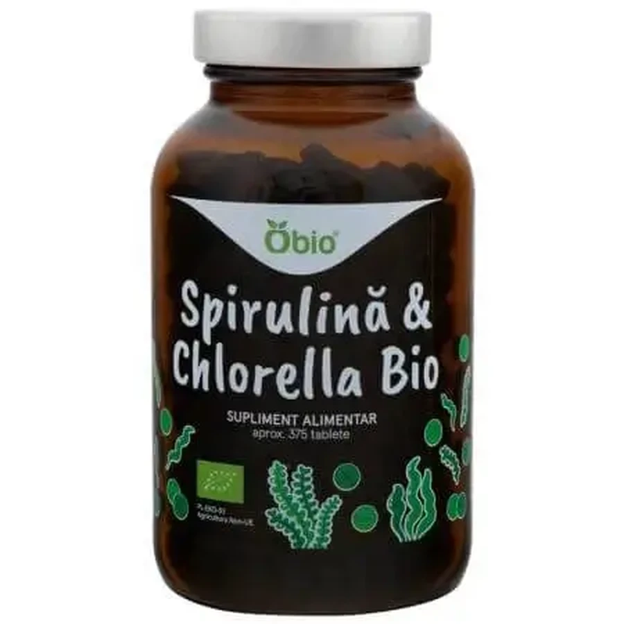Спирулина и хлорелла Organic, 375 таблеток, Obio: цены и характеристики