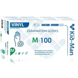 Прозорі одноразові вінілові рукавички, розмір M, 100 штук, Kid-Man