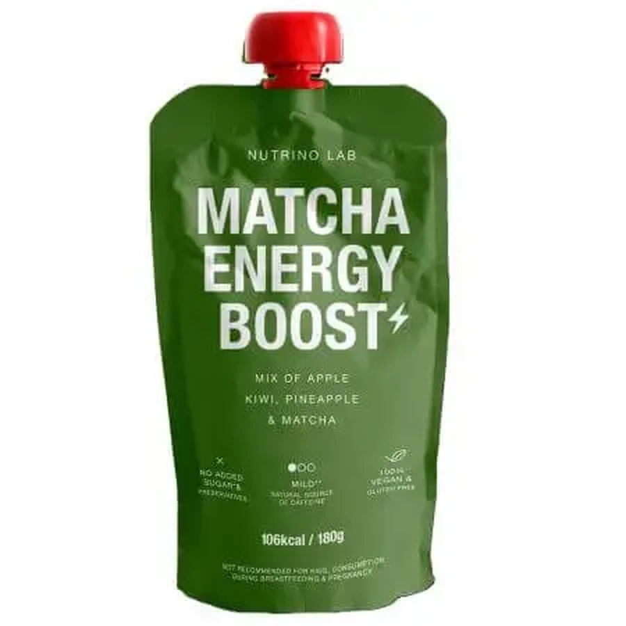 Пастеризоване пюре з яблуком, ківі, ананасом та матчу Matcha Matcha Energy Boost, 180 г, Nutrino Lab: ціни та характеристики