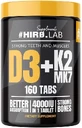 HIRO.LAB Вітамін D3 4000 МО + К2 МК7 160 таблеток
