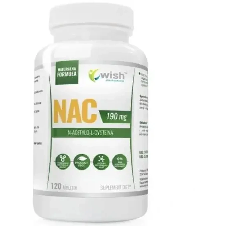 Wish NAC N-Acetylcysteine 190mg 120 таблеток: цены и характеристики