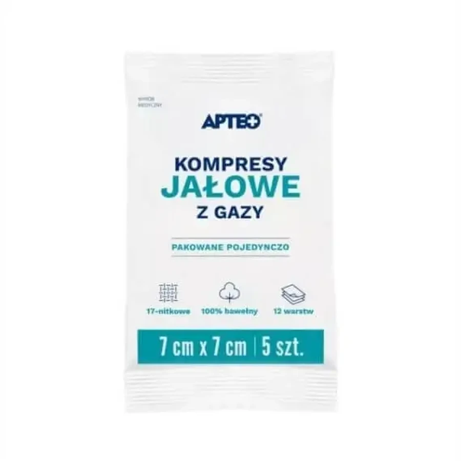 Марлеві тампони APTEO CARE стерильні 7х7см 5 шт.: ціни та характеристики
