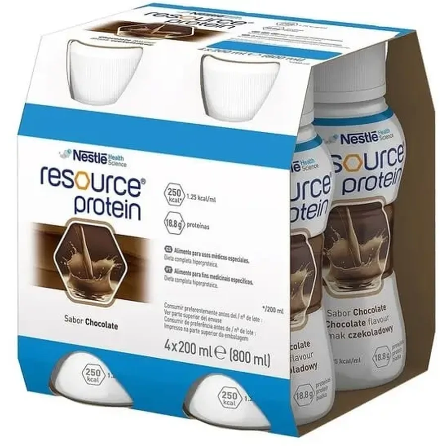 Жидкость для приема внутрь Resource Protein со вкусом шоколада 4 x 200 мл: цены и характеристики