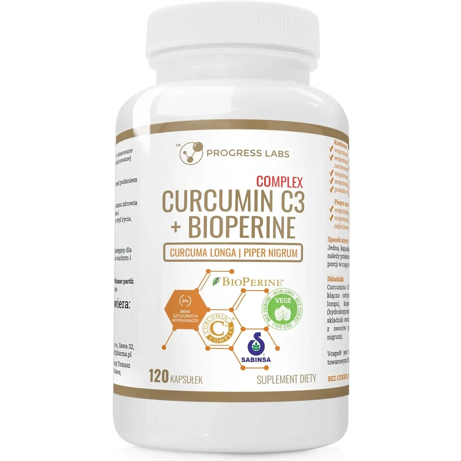 Progress Labs Curcumin C3 + Piperine 120 капсул: цены и характеристики