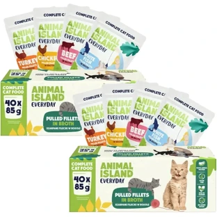 Animal Island Вологий корм для котів суміш яловичина, курка, ...