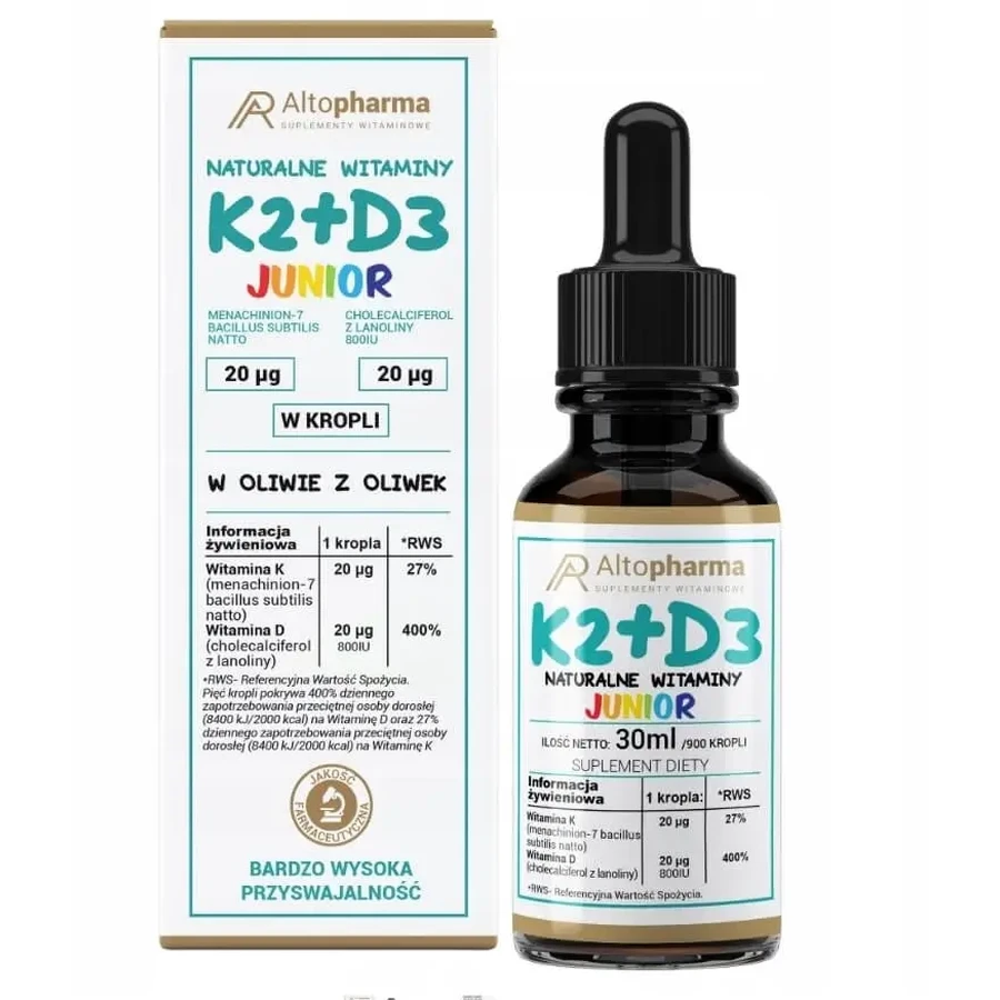 Натуральний вітамін Altopharma K2 + D3 Junior Краплі в ...: ціни та характеристики