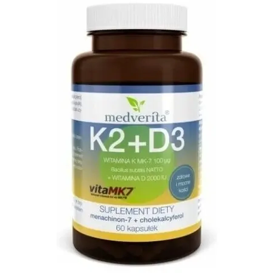 Medverita K2 + D3 2000 МЕ 60 капсул: цены и характеристики