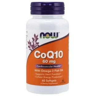 NOW FOODS Коензим Q10 60 мг + Омега 3 60 капсул