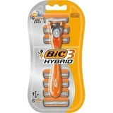 Bic Бритва BIC 3 HYBRID 6 картриджей + ручка