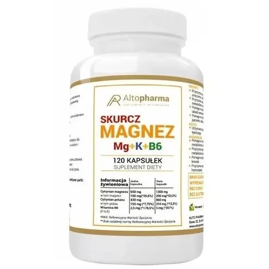 Altopharma Skurcz Magnesium MG+K+B6 120 капсул: цены и характеристики