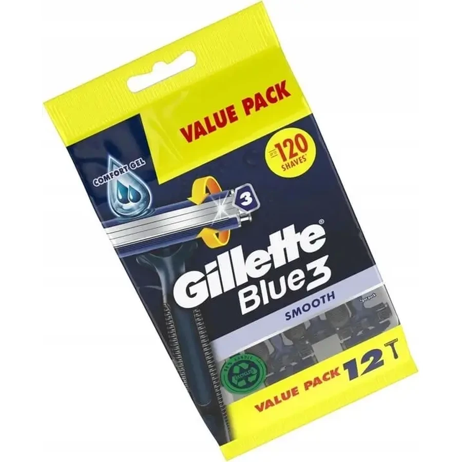 Gillette Blue 3 Одноразовые бритвы 12 шт. Гладкие: цены и характеристики