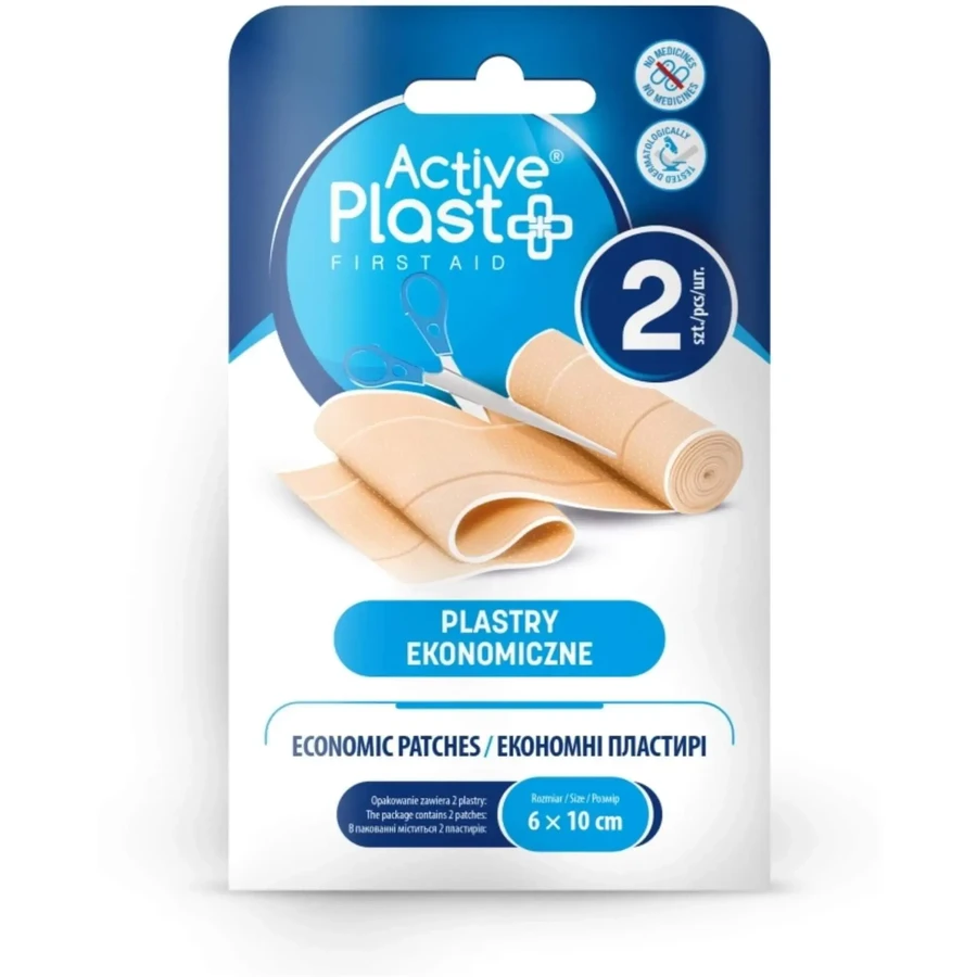 Пластыри ActivePlast First Aid Economy Plasters 6 x 10 см 2 шт.: цены и характеристики