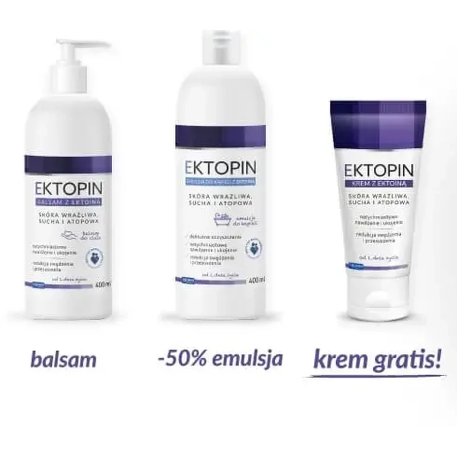 Ektopin Лосьйон для тіла з ектоїном 400 мл + Емульсія Ektopin ...: ціни та характеристики