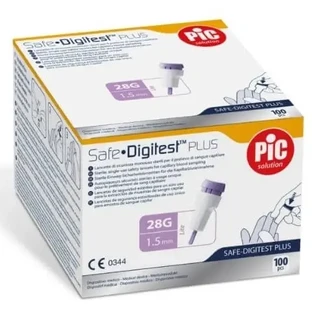 Ланцеты PIC Safe Digitest Plus 28 G x 1,5 мм, 100 штук