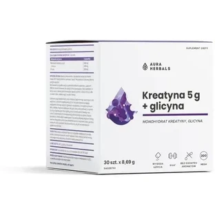 Aura Herbals Креатин 5 г моногидрат + глицин 30 пакетиков