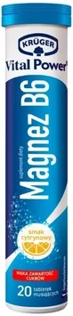Kruger Vital Power Magnesium + B6 лимонный вкус 60 таблеток ...