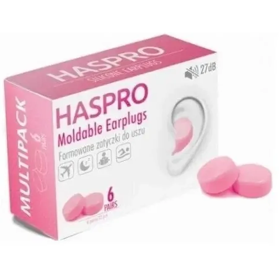 Haspro Формованные беруши 6 пар Розовый: цены и характеристики