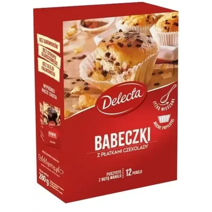 Кексы Delecta с шоколадными хлопьями 280 г: цены и характеристики