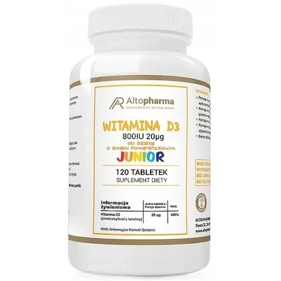 Altopharma Вітамін D3 800 МО 20мкг Junior для смоктання зі смаком ...: ціни та характеристики