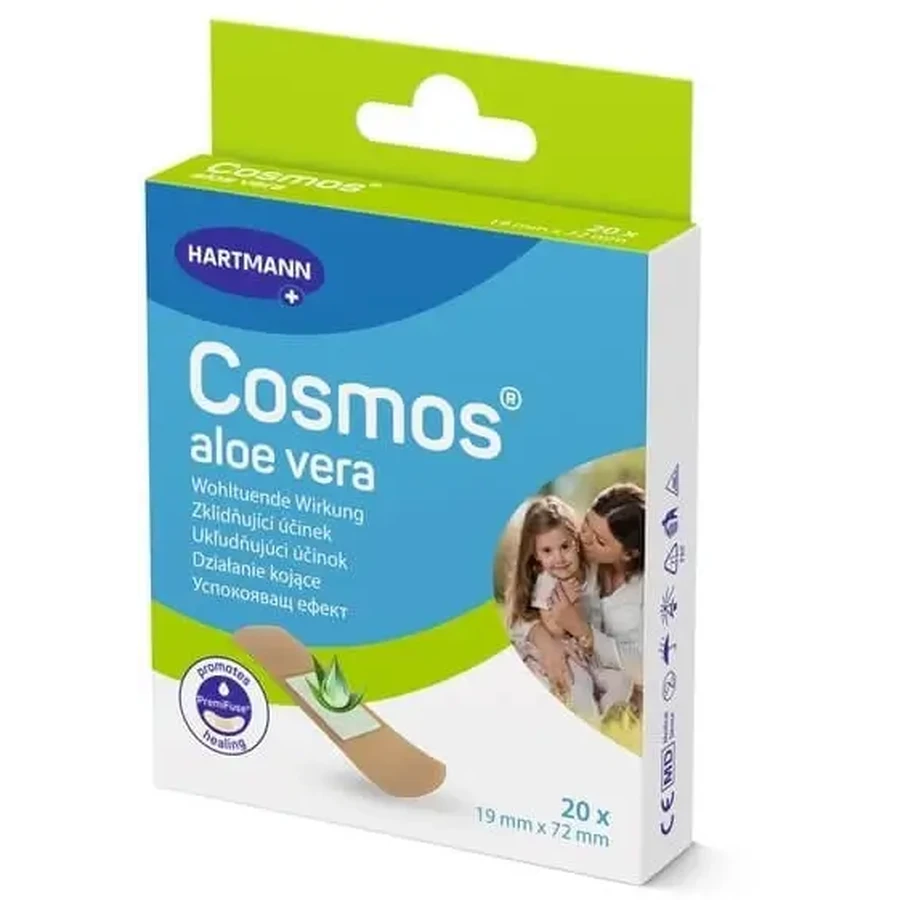 Пластыри Cosmos Aloe Vera Plasters 19 x 72 мм 20 шт.: цены и характеристики