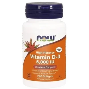 NOW FOODS Вітамін D-3 5000 МО 240 капсул