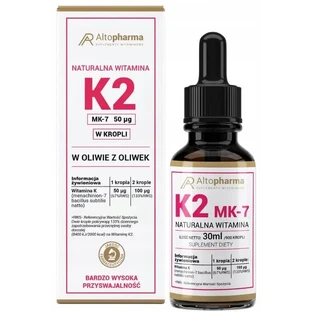 Altopharma Натуральный витамин K2 MK-7 50мкг капли в оливковом ...