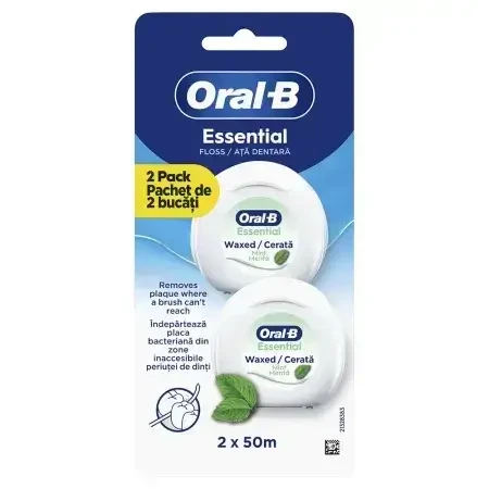 Зубная нить Essential floss со вкусом мяты, 2х50 м, Oral-B: цены и характеристики