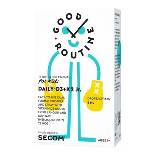 Daily Vitamin D3 + K2 Good Routine Jr, 30 мягких таблеток, Secom